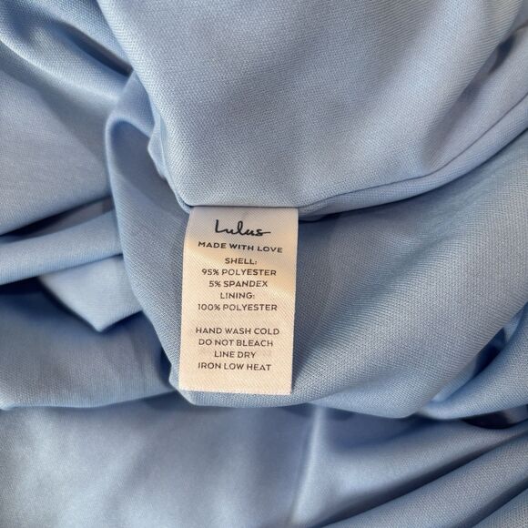 Lulus Effortless Romance Powder Blue Satin Maxi Dress XL Bridgerton Regency - Picture 10 of 10